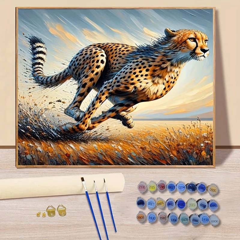 professional art use 1pc diy paint by numbers kit art gift for beginners acrylic paints canvas 3 brushes and manual running showcasing the beauty of lifelike digital painting