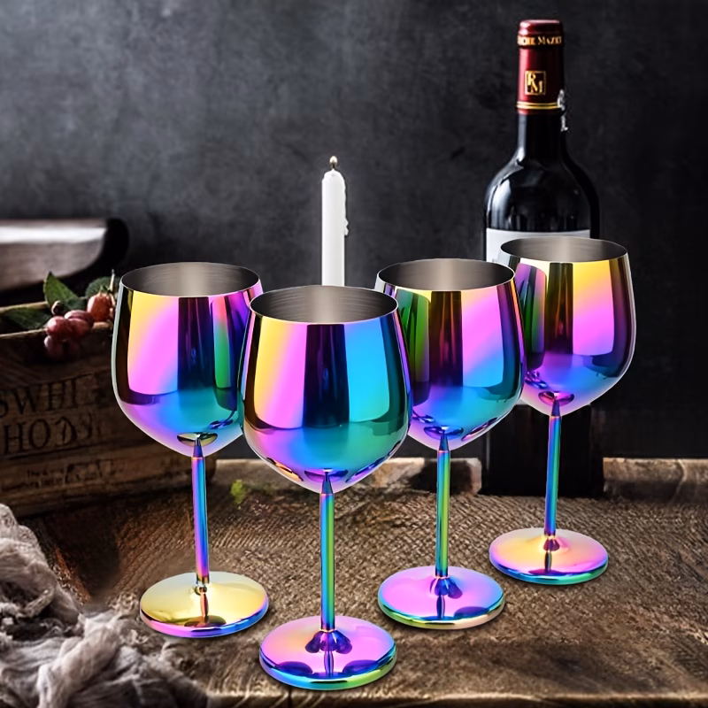 4pcs stylish ow wine glasses with premium gift box 304 stainless steel large capacity resistant wine glasses flutes ideal for bars restau nts parties home use valentines day thanksgiving halloween chr