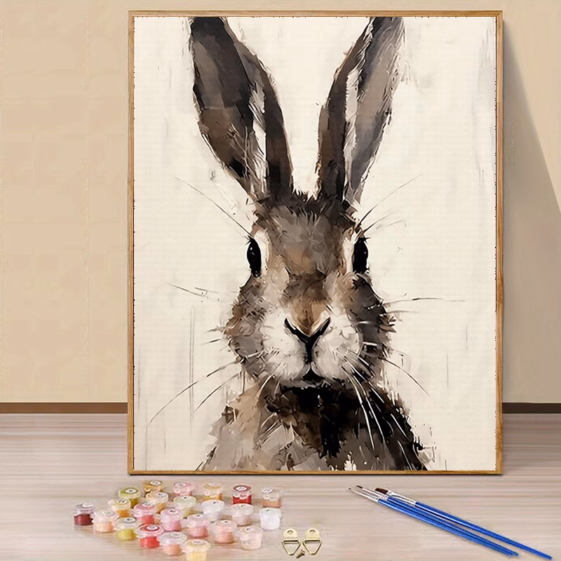professional art use 1 set 2d flat high definition rabbit paint by numbers oil painting kit art gift diy paint by numbers kit painting by numbers simple and suitable for beginners holiday gift artwork