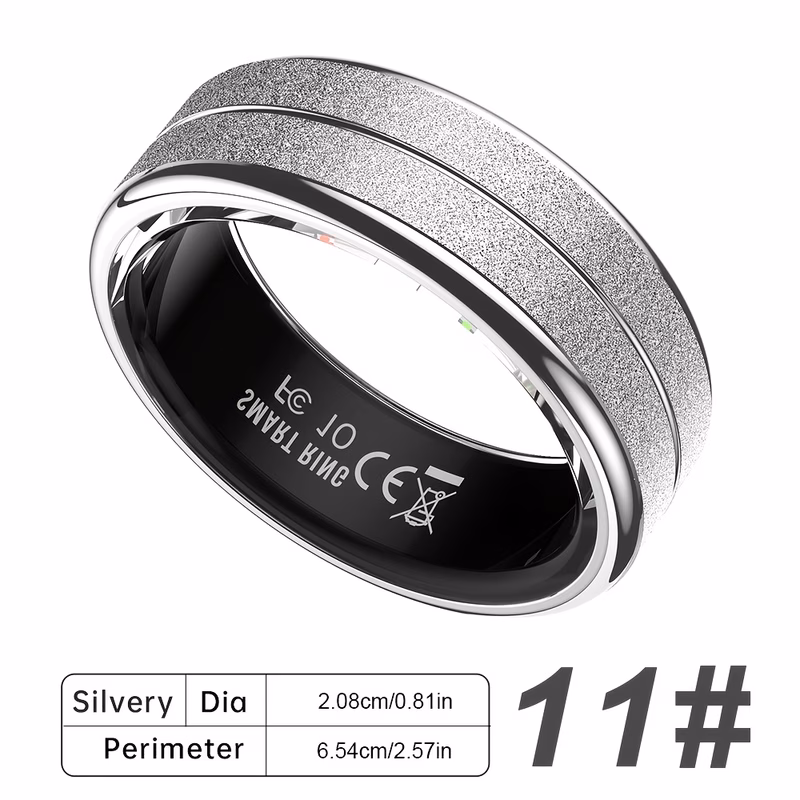 smart ring 5atm waterproof wireless fitness sleep monitor 15mah size 7 8 18mah size 11 12 13 battery capacity wave photo stainless steel perfect gift for men and women