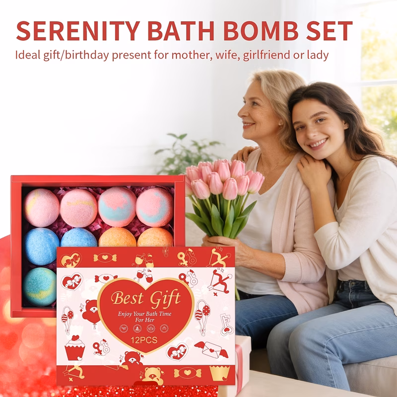 12pcs bath salt ball gift box deep cleaning long lasting fragrance bath salt ball bath potions for bath or soaking use kit gift box great gift