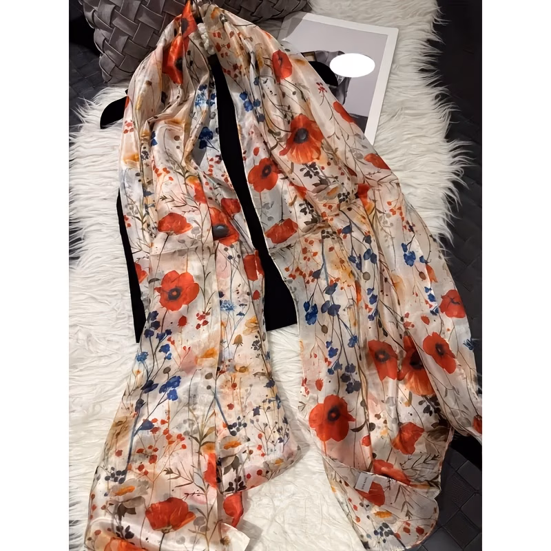 100 scarf premium silk long scarf wrap large scarf for
