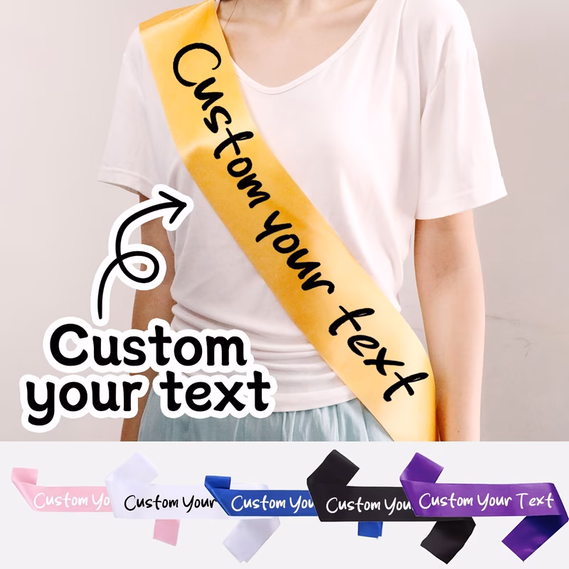 for schoolcustomized text birthday sash belt 9 5 x 160cm personalized bridal bachelorette party belt birthday gift beauty pageant wedding decorative ribbon fashion belt bridal belt