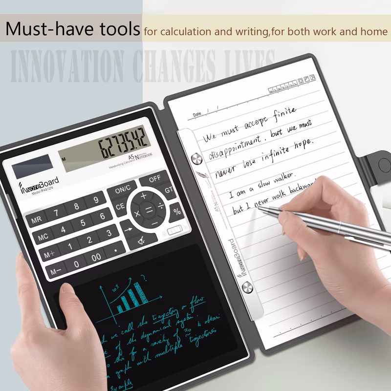 new a5 handwriting calculator notebook lined diary with a multifunctional metal ballpoint pen suitable for professionals and home education creative gift notebook work or as a gift