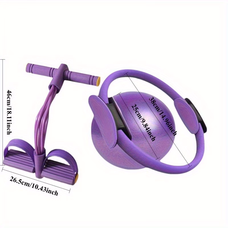 3pcs mix pilates kit yoga kit pilates ring 6 tube pedal sit up pull rope pilates ball kit pilates equipment fitness equipment workout sets for women shaping universal pilates set