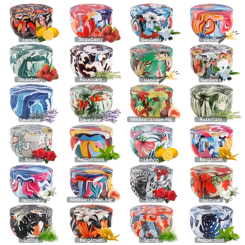 a set of 24 fragrant candles made from premium soy wax small and elegant candles are ideal gifts for occasions such as church events weddings birthdays yoga meditation parties housewarming home decor