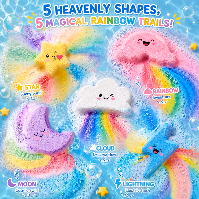 5pcs ow gift set with moon ow and lightning shapes bath ideal for skin self care gift for men women wife necessities birthday and christmas