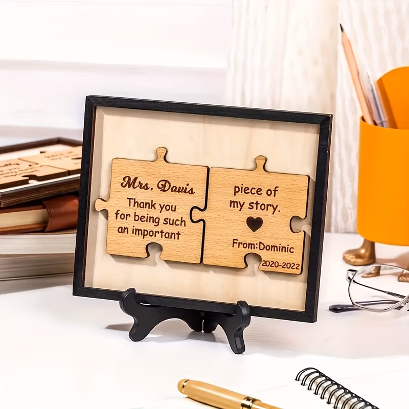custom personalized wooden plaque thank you sign decorative ornament teacher appreciation gift with engraved name and year suitable for educators counselors thanksgiving graduation retirement durable