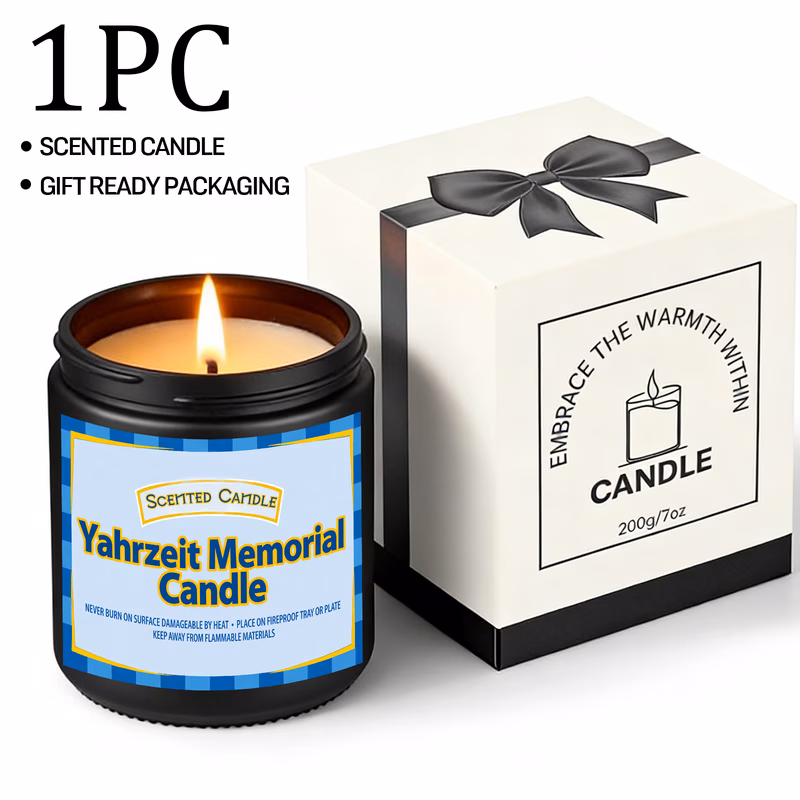 perfect gifts for memorial friend family yahzreit memorial jewish inspired candle 1pc scented candle for home office decor jar candle candle with yahzreit memorial remembrance quote memorial gift home
