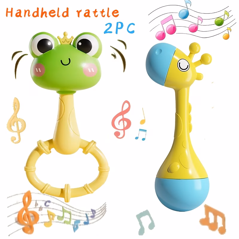 set of room essentials for infants aged 0 12 months featuring educational toys adorable handheld rattles with vibrant animal patterns and sensory stimulating buzzers that help enhance motor skills and