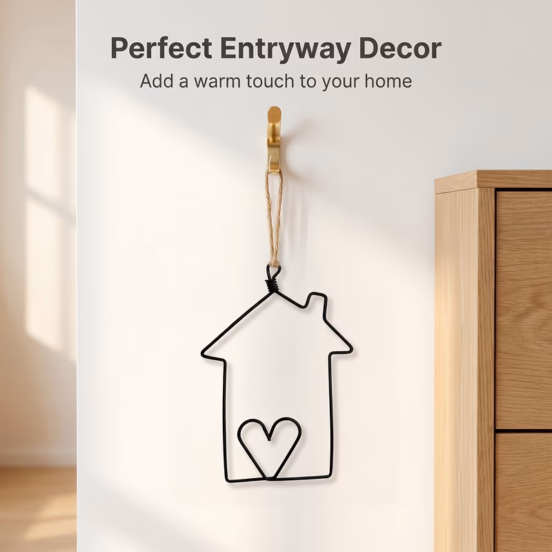 wrought heart shaped house wall hanging style entryway sign housewarming gift decoration ornament christmas decorations halloween decorations