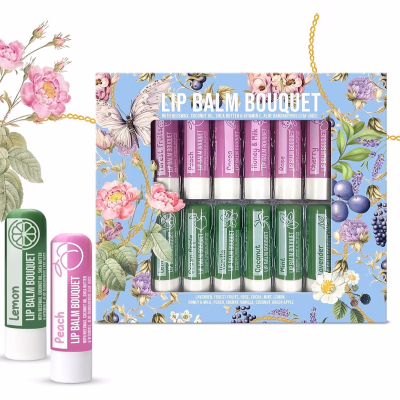 luxury lip balm set 12 unique scents beeswax shea butter by