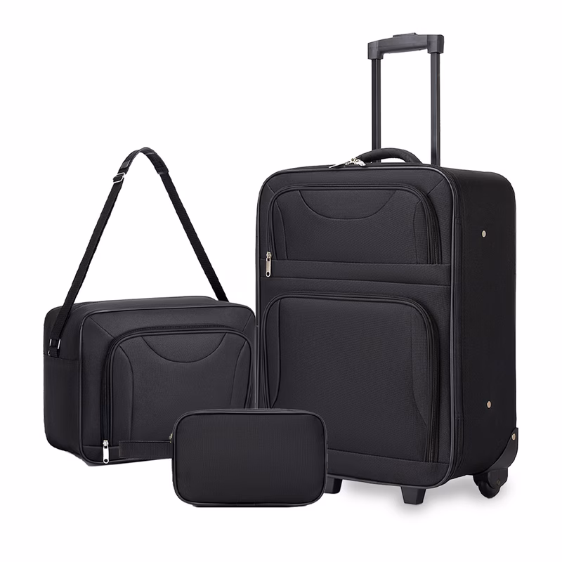 kono 20 inch cabin luggage set 3pcs softside suitcase duffel bag toiletry bag lightweight carry on luggage with multiple compartments for weekend trips business travel short holidays