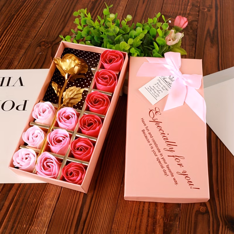 gift for her him 12pcs soap flower gift box valentines day mothers day birthday gift rose soap flower