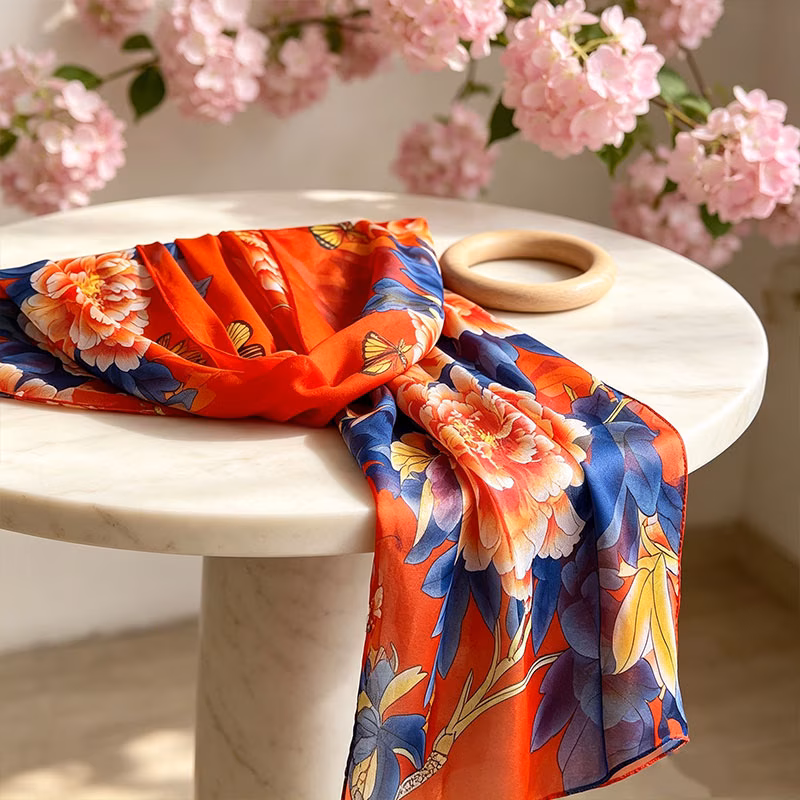 100 peony colorful floral wrap lightweight summer fashion scarf versatile for daily commuting suitable for travel seaside beach etc as elegant decorative additions