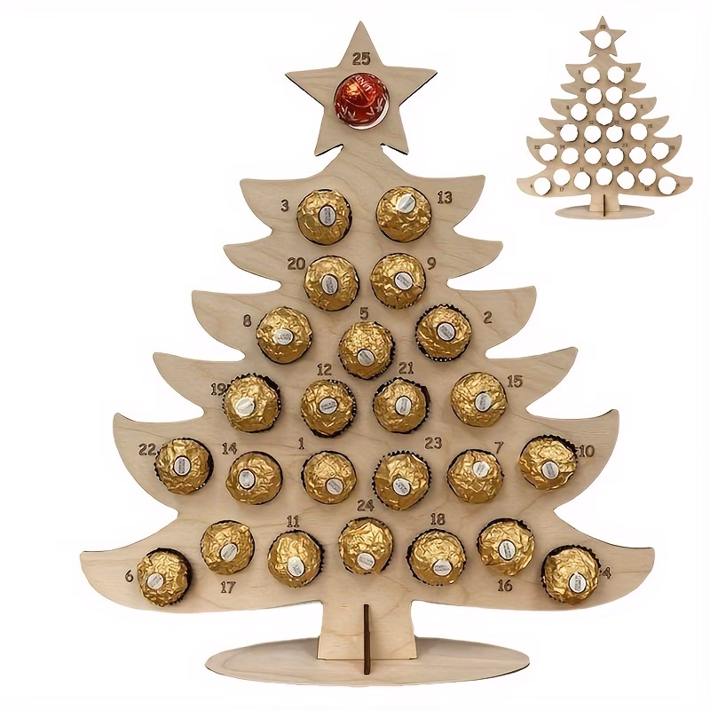 christmas party chocolate rack decoration piece wooden advent calendar wooden and kitchen supplies holiday decorations small statue ornaments