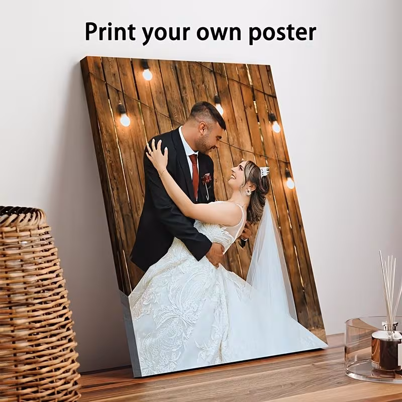 2d flat wall decor framed custom personalized canvas wall art with pine wood frame custom movie themed canvas posters custom photo wall art wrapped decor for weddings anniversaries couples family and
