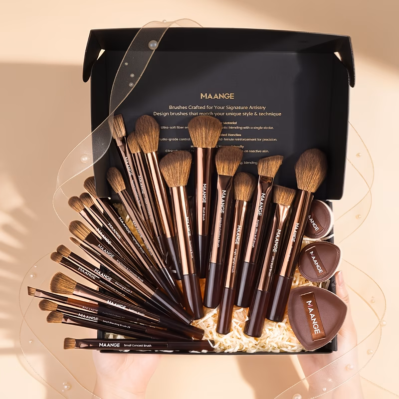holiday makeup brush gift set 27pcs multi functional professional makeup brush brush powder blusher brush contour brush eyeshadow brush dye brush concealer brush for beginners to create a perfect foun