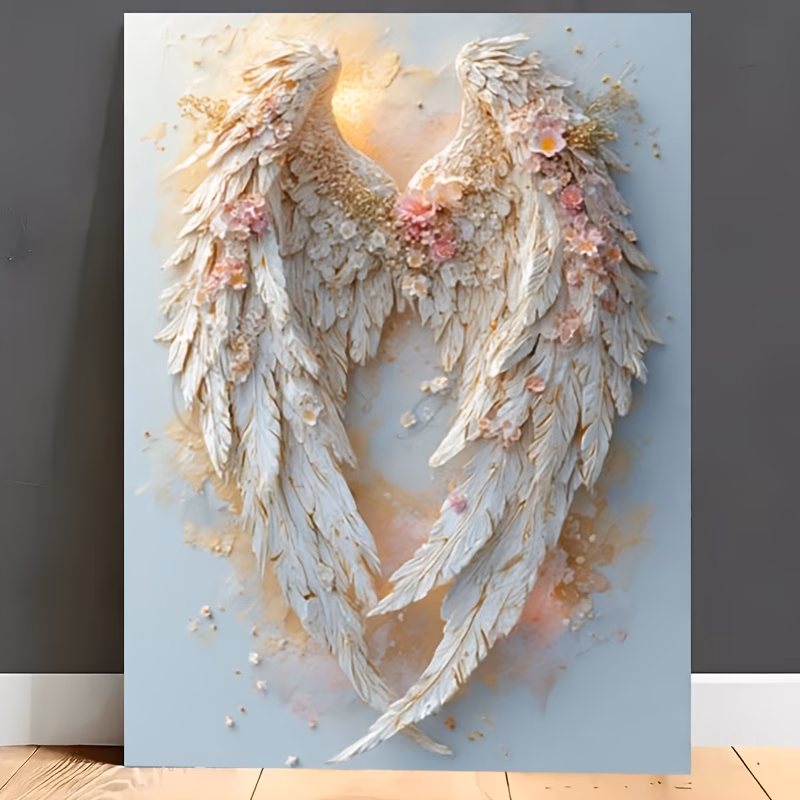 professional art use 1 set of wings decorated with flowers painting set art gifts painting oil painting kit paint by numbers home decoration hanging painting mothers day fathers day christmas
