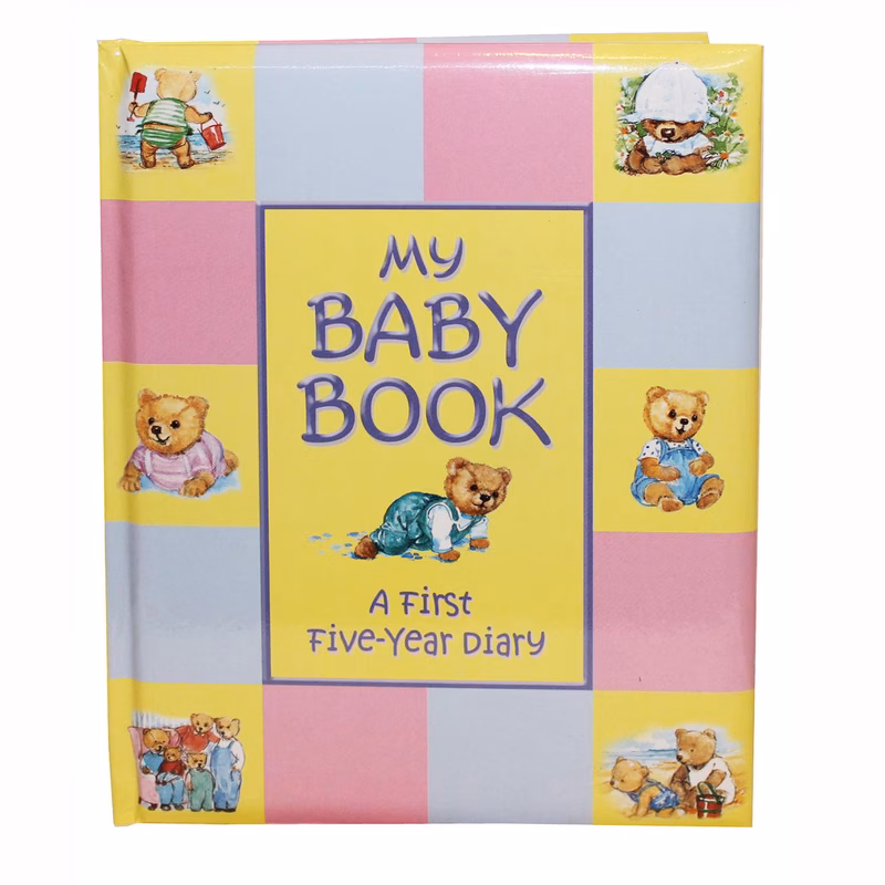 brown baby record keepsake diary birth to 5 yrs unisex for boys or girls