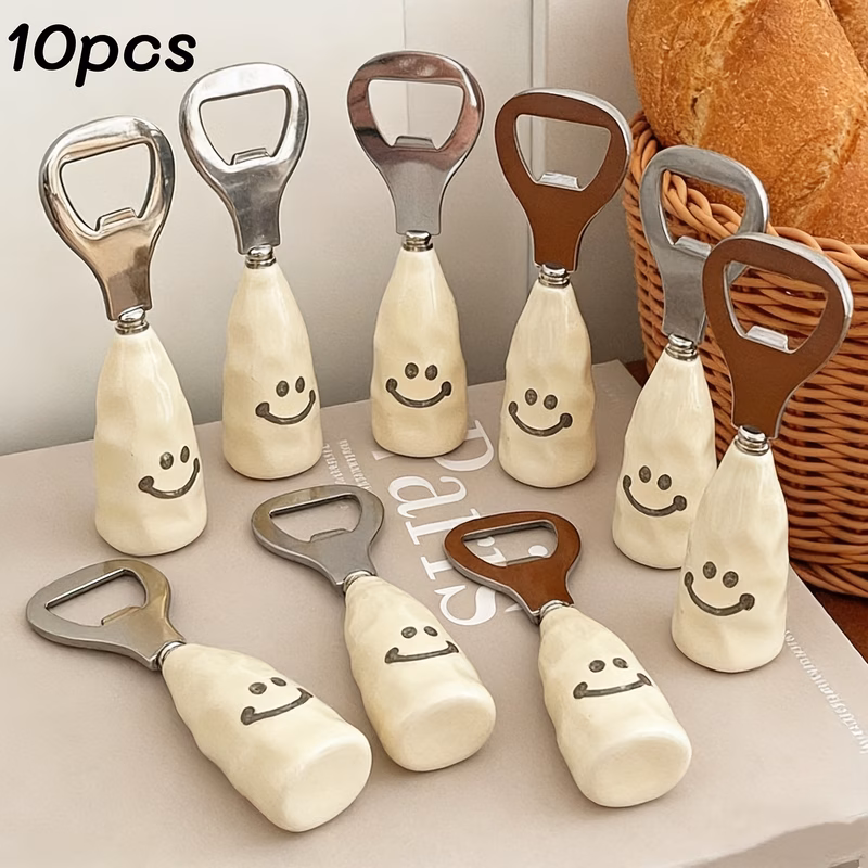 10pcs beer bottle opener home kitchen bottle opener wine opener wrench bottle opener artifact wine opener cap opener large suitable for pub restaurant wholesale and opening gifts