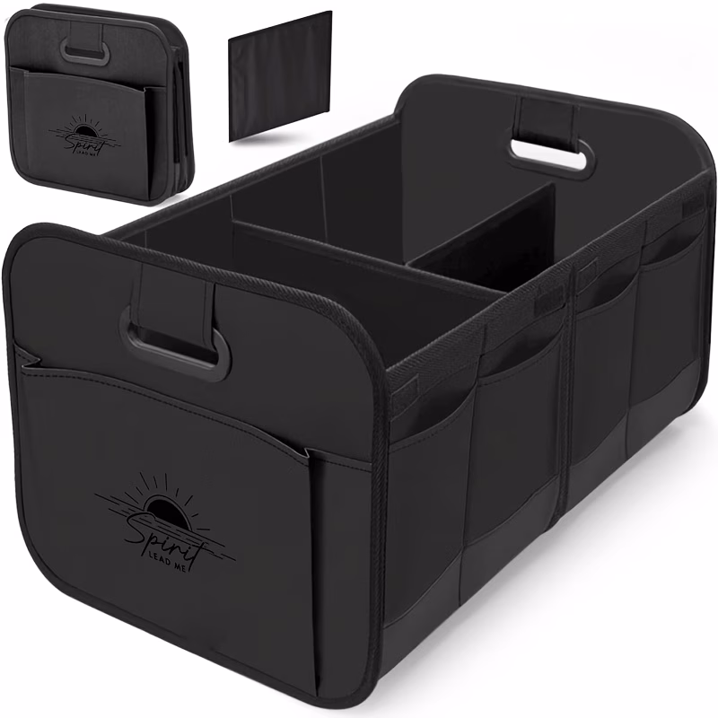1pc spirit sunrise folding storage box black minimalist luggage organizer space saving dust proof durable oxford material ideal for travel vehicle organization vehicle organization design durable stor