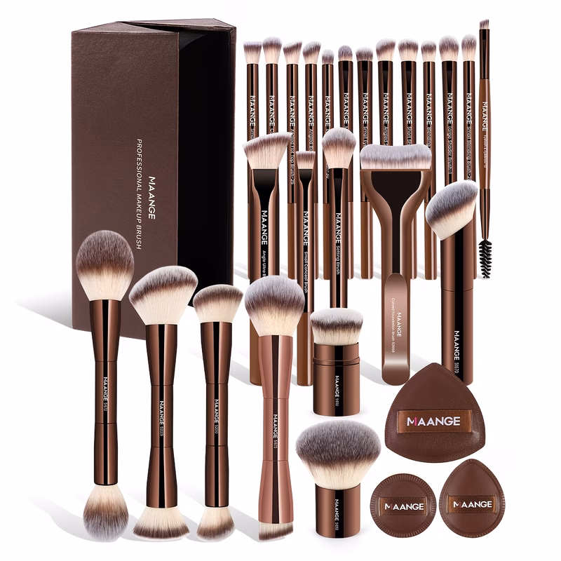 28pcs professional makeup brushes set gift box double brush concealer brush powder brush blending eyeshadow brushes set suitable for beginners party beauty makeup send holiday gifts