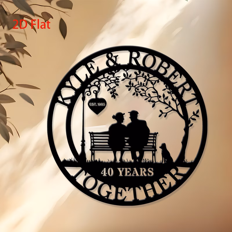 1 couple metal sign personalized family name wall art unique anniversary gift home decor