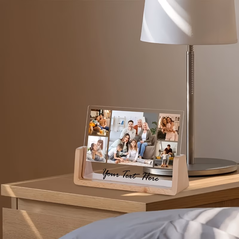customized and personalized multi photo collage photo frame with printable text decor gift ideal for couples or families valentines day photo gifting