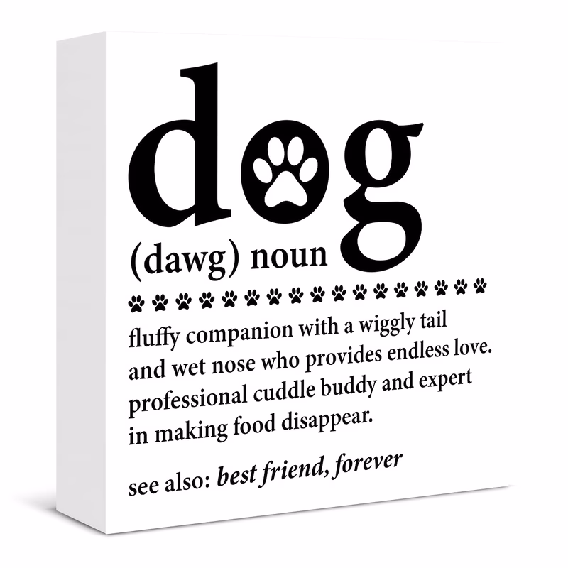 ornament pvc sign definition of a table decor suitable for home bookshelf desk decoration with english text suitable for pet lovers gift minimalist dog lover gift for living room office