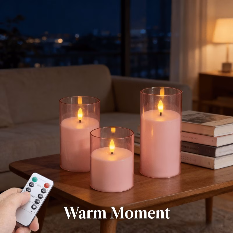 acrylic remote electronic candle 3 pack 10 key remote high simulation flame led light valentines day proposal wedding room birthday party atmosphere decoration light safe premium plastic electronic ca