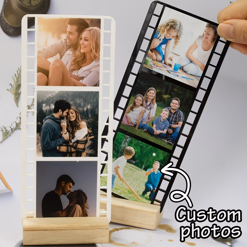 acrylic photo album display a1 personalized photo showcase wooden base desktop photo display custom acrylic album ornament with base customizable decorative photo frame custom office decor family phot