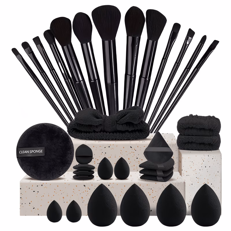 13pcs high quality black makeup brush set professional makeup artists christmas halloween premium brush kit with storage case shimmering makeup brushes cosmetic gift set sparkling makeup brushes