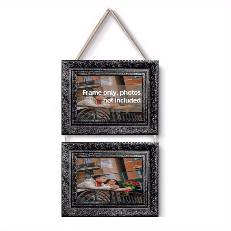 set of 5 european style wooden photo frames with golden and black embossed designs for home wall decor suitable for dining rooms bedrooms living rooms and offices holiday gift frames only photos not i