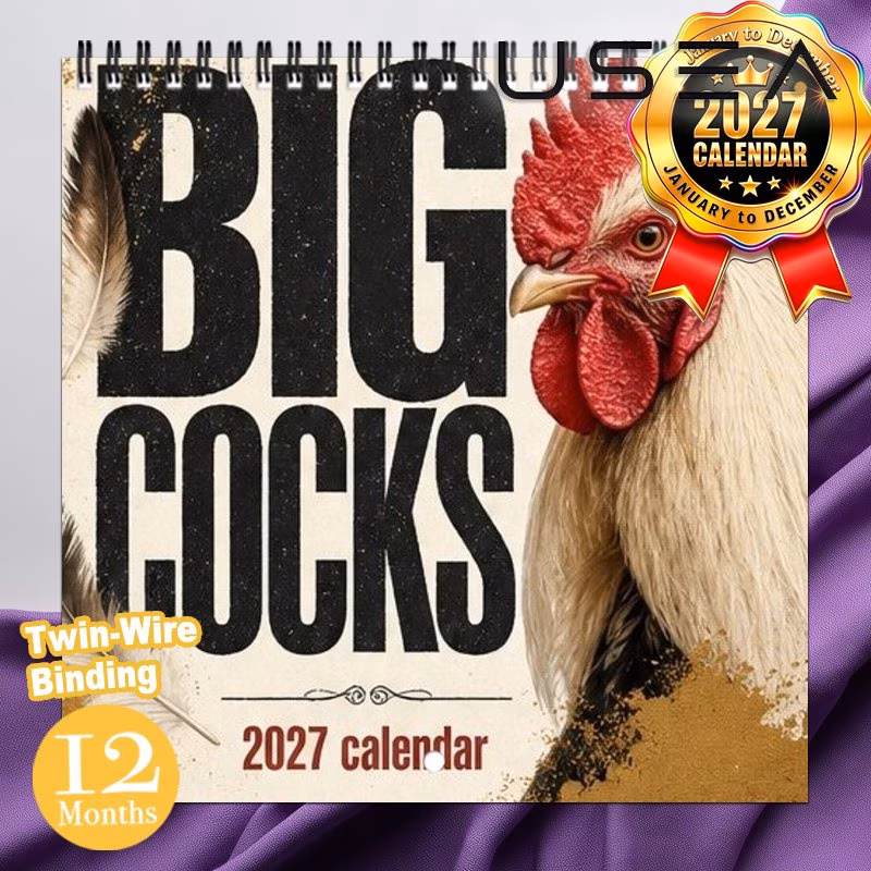 2027 wall calendar 1 pack 2027 wall calendar 12 months jan to dec twin wire binding rooster themed hanging calendar monthly planner for farmhouse home office decor novelty funny gift for rooster lover