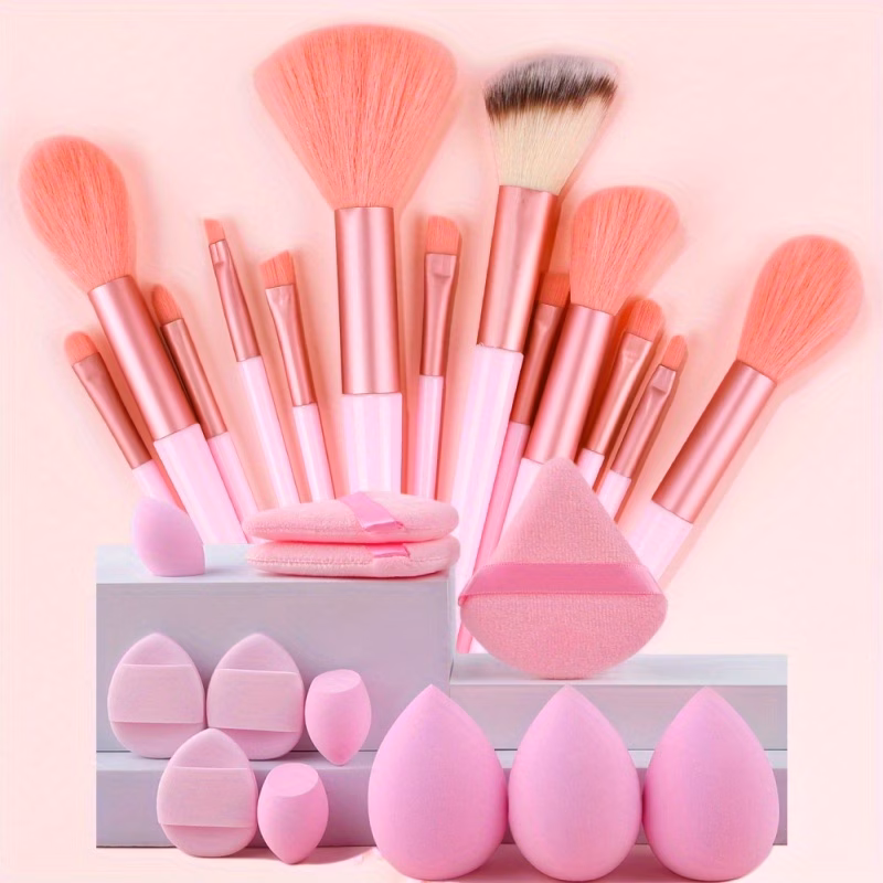 a 17pcs makeup tool set including gentle brushes beauty sponges and items all your beauty needs beginners to an gift for birthdays and christmas