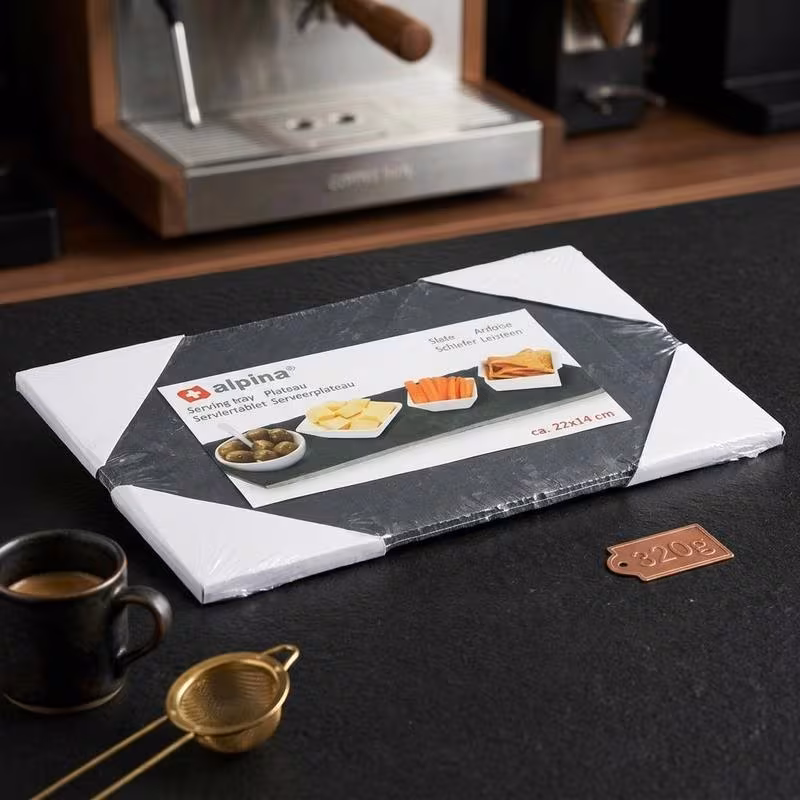 slate serving tray 14x22cm slate gray stylish platter for coffee tea appetizers desserts and drinks versatile home decor and kitchen organiser easy to clean