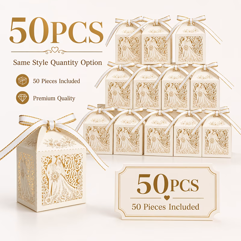 gift for her him 25 50 ivory wedding favor boxes with ribbon suitable for wedding favors anniversary parties bridal showers small chocolates and packaging for mini gifts