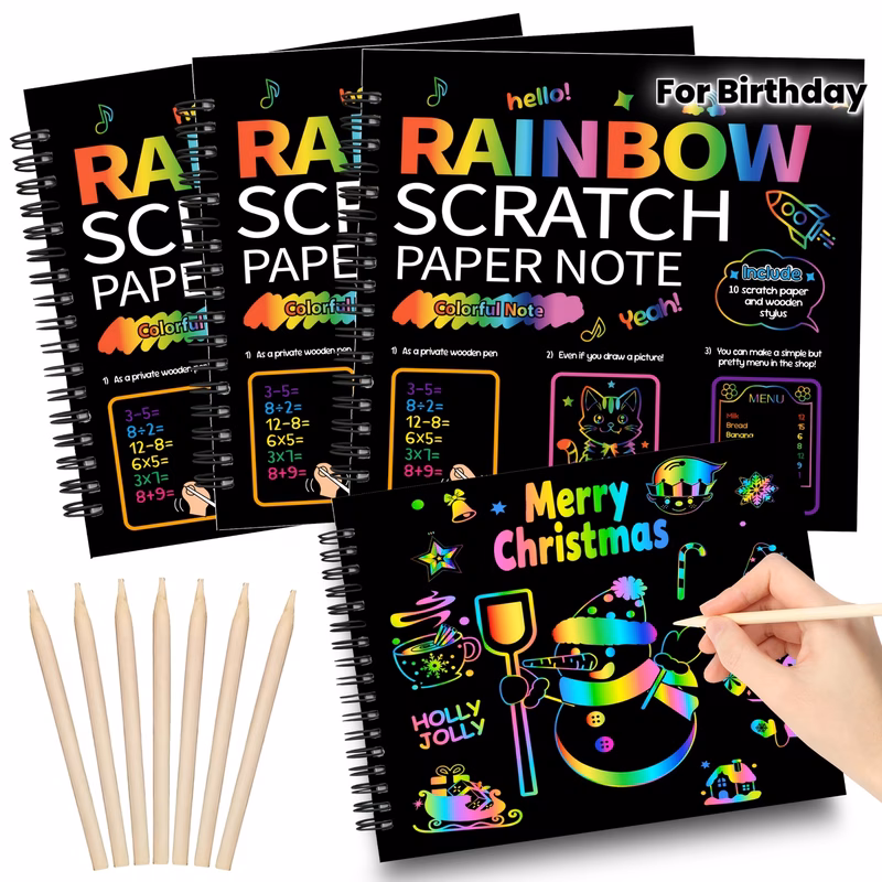 ow sc tch art notebook 2 sizes 12 sheets colorful design creative journaling birthdays parties halloween and christmas favors stocking stuffers du ble spi l binding