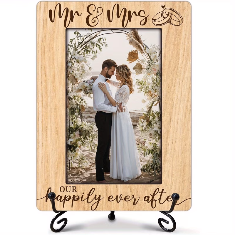 a wooden photo frame to the bride and groom to commemorate our eternal joy for weddings bridal showers or anniversaries