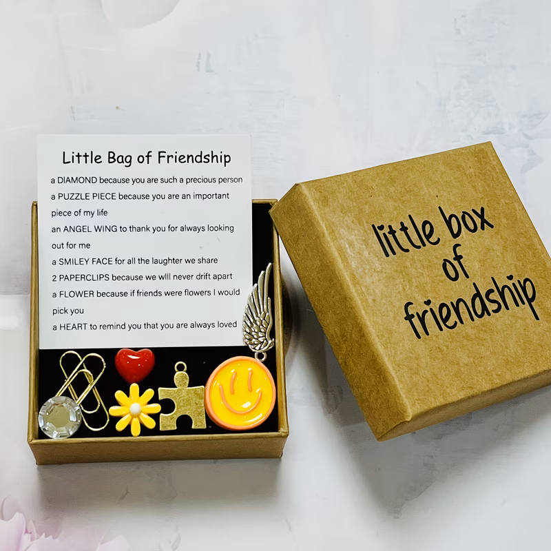 precious friendship gift small friendship hug box with inspirational card heart flower wings puzzle paperclip accessories birthdays weddings graduations ideal long distance keepsake christmas gift for
