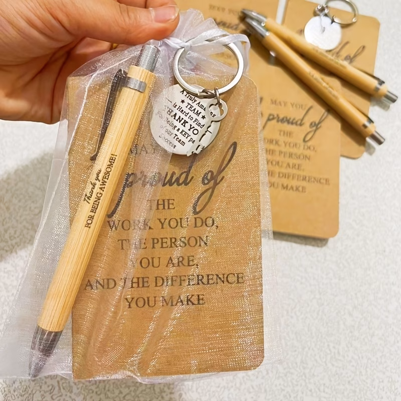 gift for her him 36pcs set team gifts employee appreciation gifts gifts 9pcs pens and 9pcs pocket inspirational notebooks with 9pcs inspirational keychains and 9pcs bags