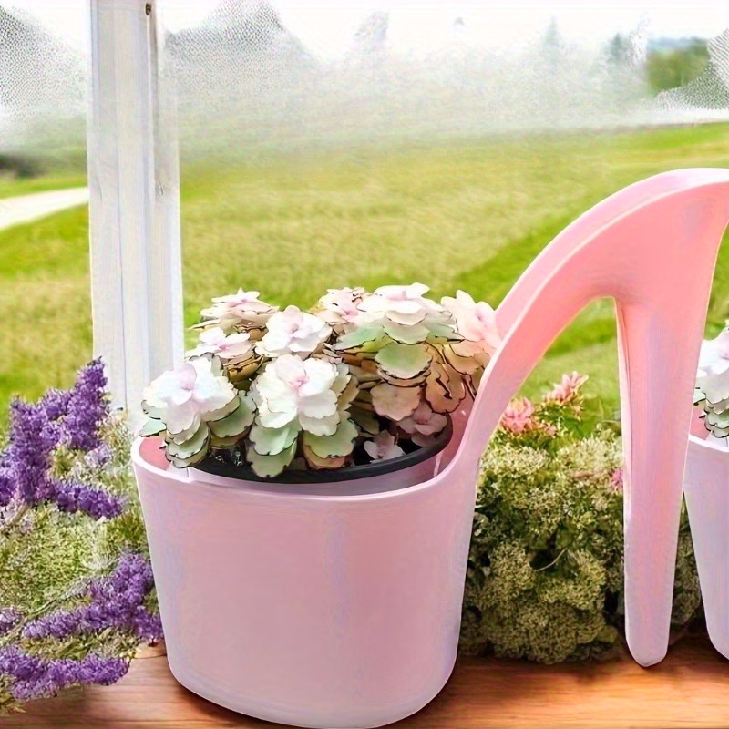 set of 2 decorative high heel flower pots for indoor plants made of artificial plastic designed in of shoes ideal for creative gardening and bonsai arrangements gardening gift home decor