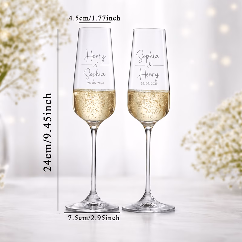 custom mr and mrs flutes gift set personalized his and hers wedding toasting glasses with name and date anniversary gift for couples set of 2