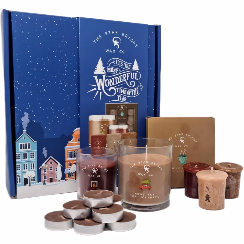 home for the holidays candle gift set 200g 100g candles tealights cozy christmas scents collection