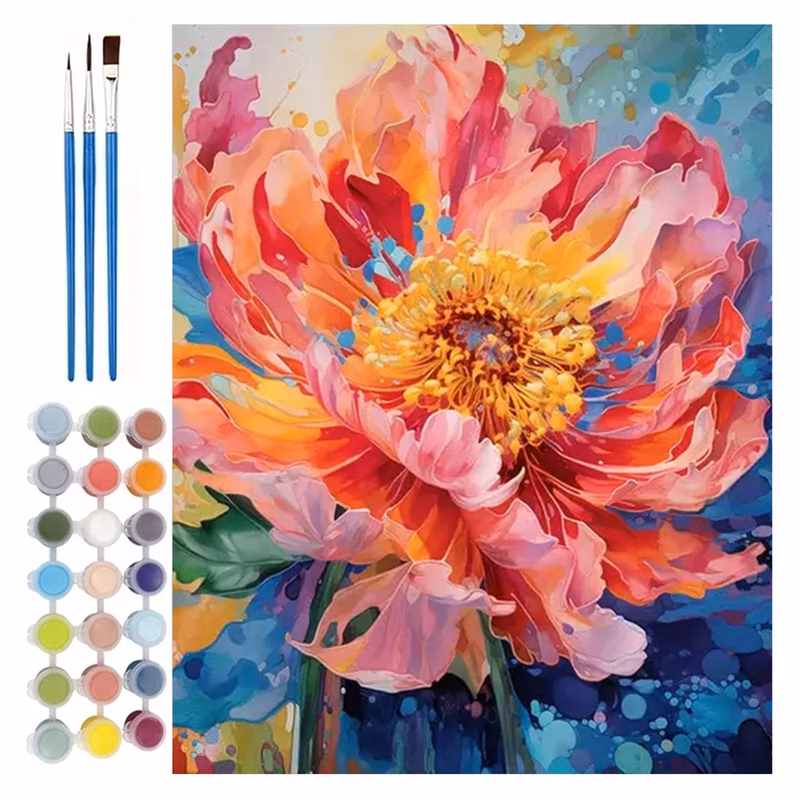 paint by numbers kit for beginners 16x20in 40x50cm colored canvas easy flower acrylic painting set home decor gifts for birthdays fathers day mothers day christmas professional art use frameless