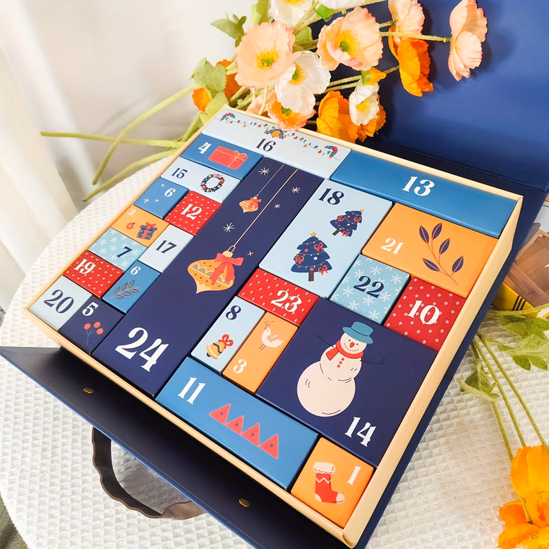 christmas countdown box packs christmas gift colorful hard box with 24 small boxes one gift will 24 surprises mystery package full of items advent calendar empty box christmas box advent calendar boxe