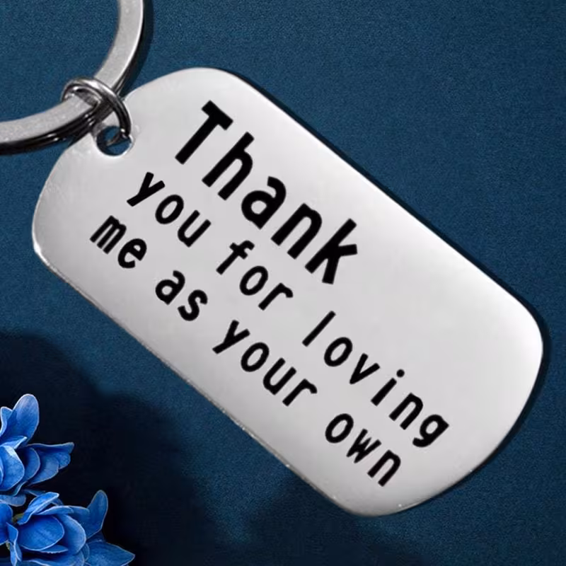 1pc stainless steel minimalist keychain perfect gift for fathers day mothers day stepfather stepmother bonus mom