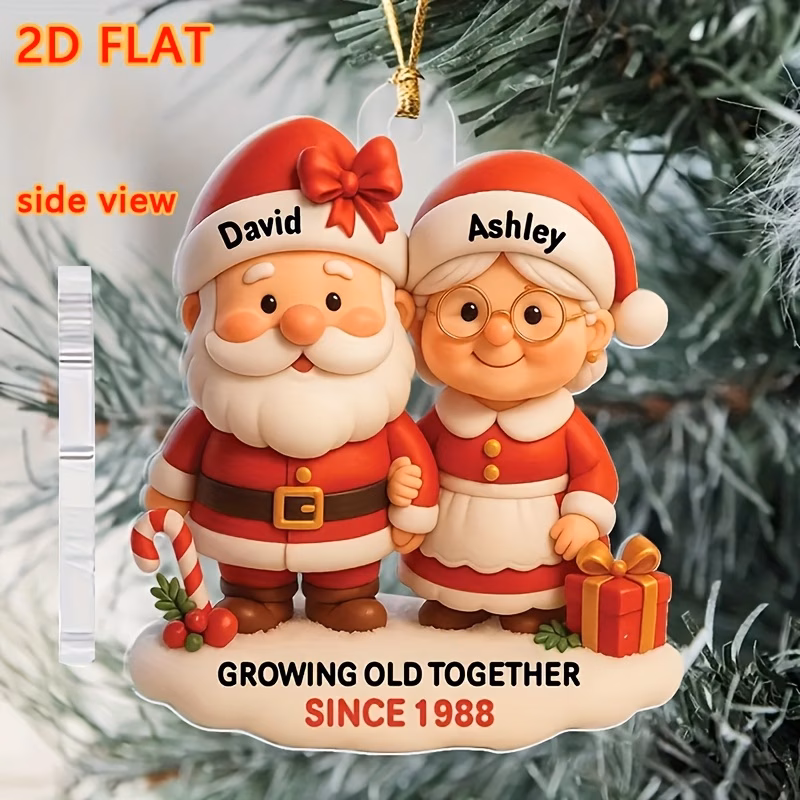 2d flat 2d flat personalized custom acrylic christmas ornament custom name and personalized font christmas tree decoration traditional style durable holiday keepsake gift suitable for christmas thanks