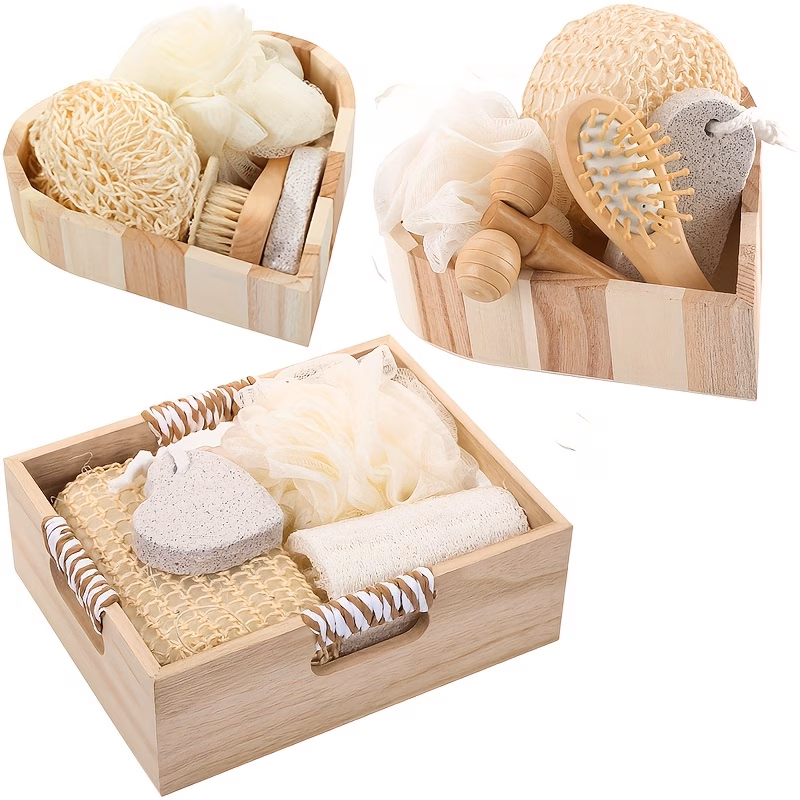 heart shaped bath set